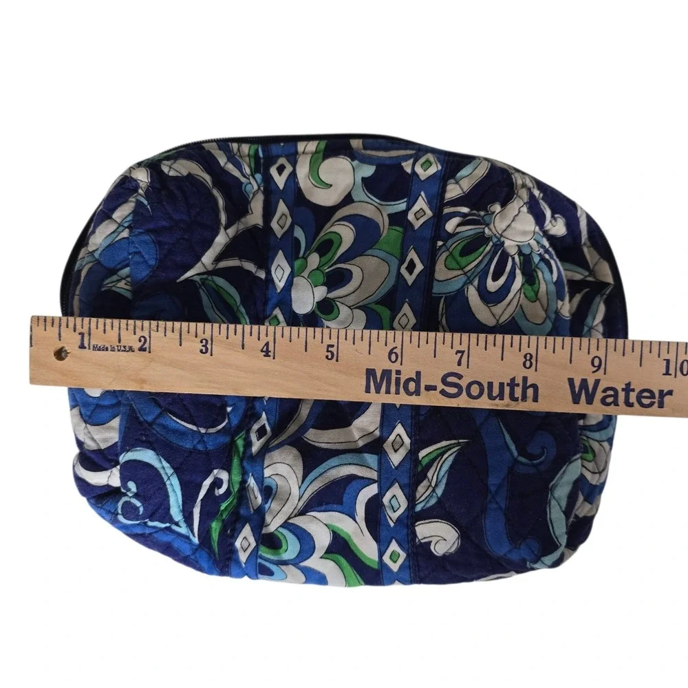 Vera Bradley Mediterranean‎ Blue Night and Day Quilted Cosmetic Makeup Bag